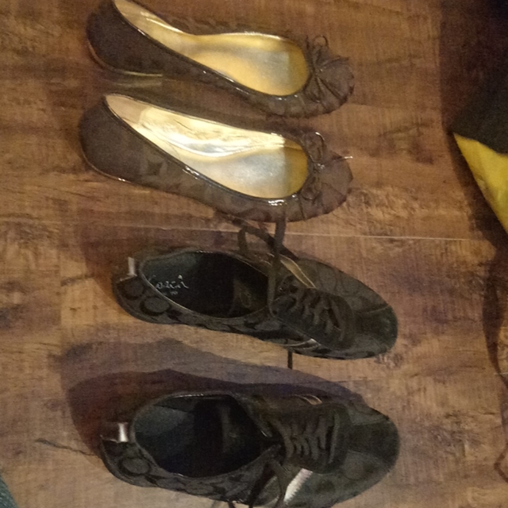2 Pairs of Women's Coach Shoes-Sneakers and Flats